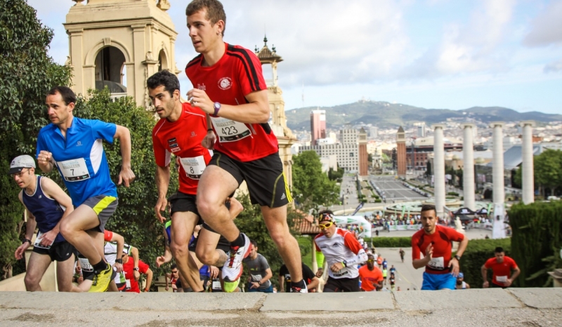 Runners in Montjuic