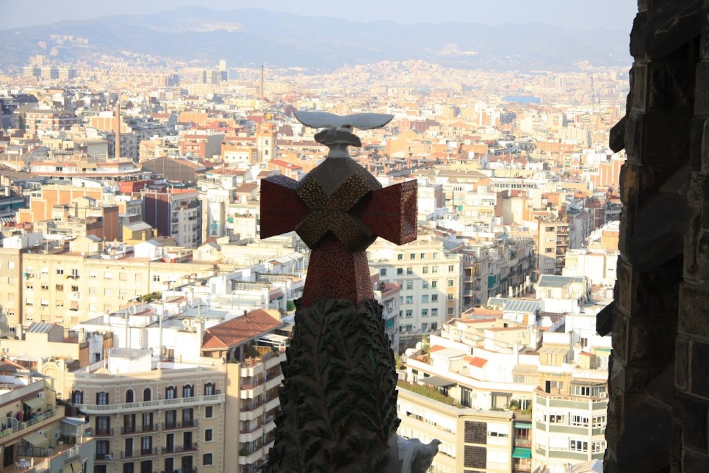 Views from one of the towers in Sagrada Familia Tower