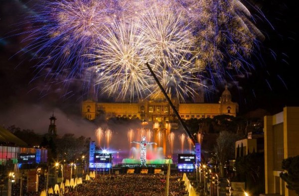 Celebration of New Year in Barcelona