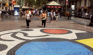 miro mosaic on the rambla