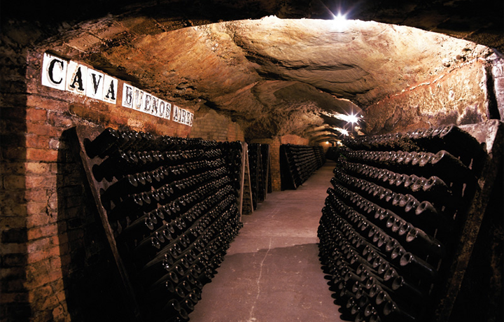 Tunnels that store cava bottles