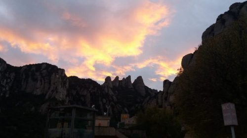Sunset in Montserrat mountain