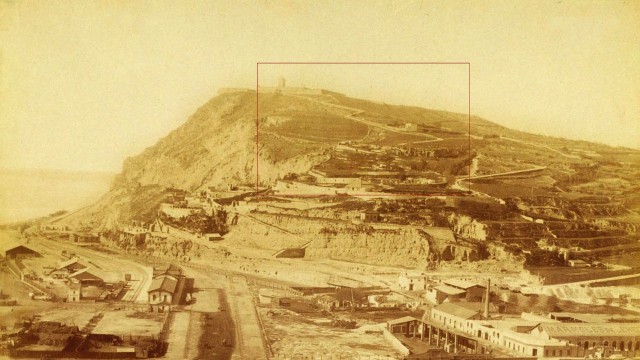 Vista de la montaña de Montjuïc 1880