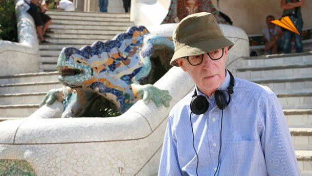 Woody Allen in Park Güell - shooting Vicky Cristina Barcelona