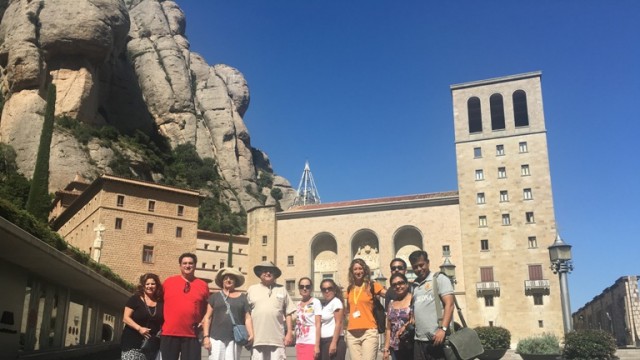 Montserrat with a group of visitors